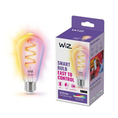 Philips WiZ Colors ST64 E27 6.3W / Chytrá barevná žárovka / 470 lm / 2200-6500 k / stmívatelná 