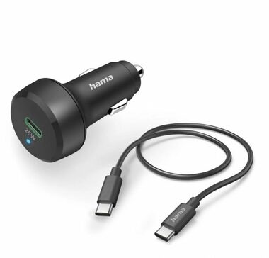 Hama 201614 Set Nabíječka USB-C 25W + kabel USB-C 1m černá