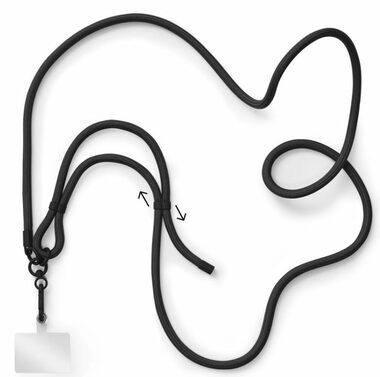 Hama šňůrka na mobil 2m černá