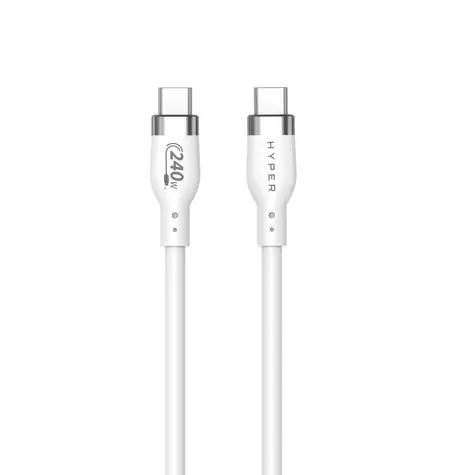 Hyper Nabíjecí kabel Silicone 240W USB-C (M) - USB-C (M) 2 m bílá