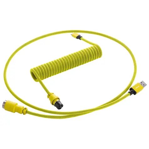 CableMod PRO Coiled Keyboard Cable USB-C - USB-A 1.5m Dominator Yellow / Kabel pro klávesnici