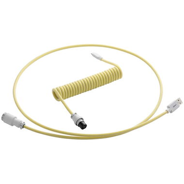 CableMod PRO Coiled Keyboard Cable USB-C - USB-A 1.5m Lemon Ice / Kabel pro klávesnici