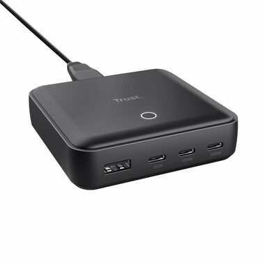 Trust Maxo 100W 4-Port černá / Nabíječka / 100W / 1x USB-A / 3x USB-C