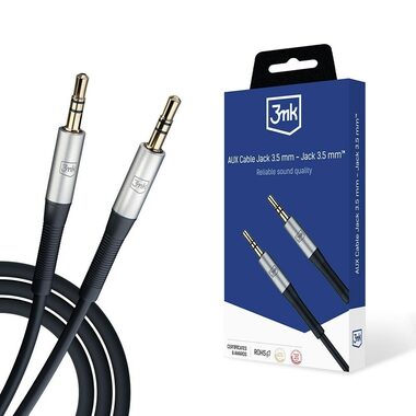 3mk audio kabel 3.5 mm jack - 3.5 mm jack černá / délka 1 m