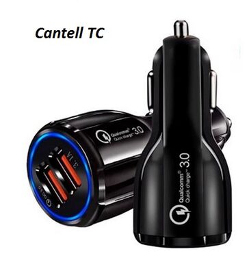 Cantell TC Qualcomm  3.0 Nabiječka do auta (Tp-Link PP) černá / 2x USB-A / OEM 
