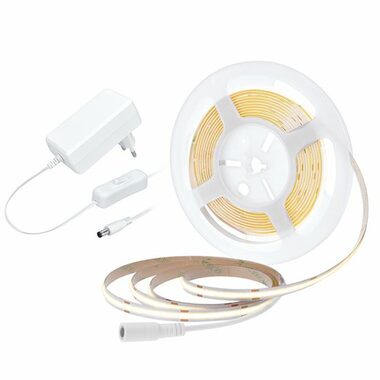 Solight LED COB pásek teplá bílá / sada s adaptérem / vypínač / 5m / 8W/m / 800lm/m