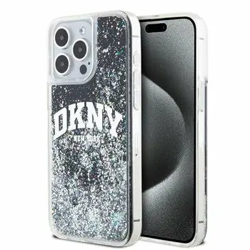 DKNY Liquid Glitter Arch Logo Zadní Kryt pro Apple iPhone 14 Pro černá