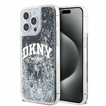 DKNY Liquid Glitter Arch Logo Zadní Kryt pro Apple iPhone 13 Pro černá