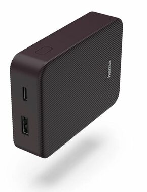 Hama Colour 10 černo-fialová / Powerbanka / 10000 mAh / 1x USB-C / 1x USB-A / 5V / 3A