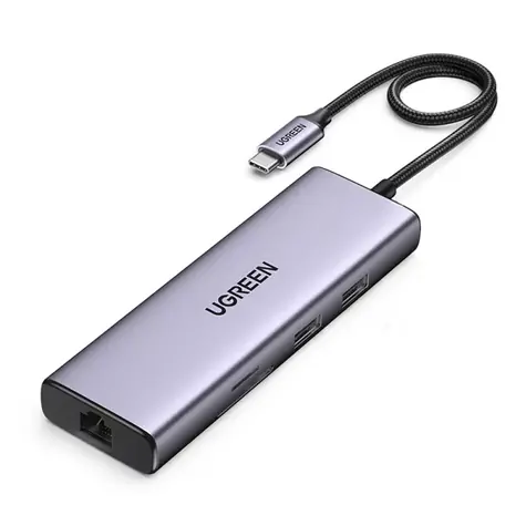 UGREEN CM511 USB Hub 5v1 USB-C šedá / 3x USB 3.2 Gen 1 / 1x HDMI 2.0 / 1x čtečka SD & TF / 1x USB-C (PD)