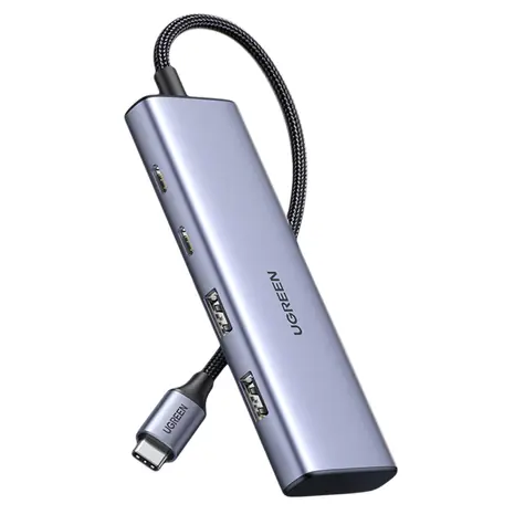 UGREEN CM473 USB Hub 2v1 USB-C šedá / 2x USB-A / 2x USB-C