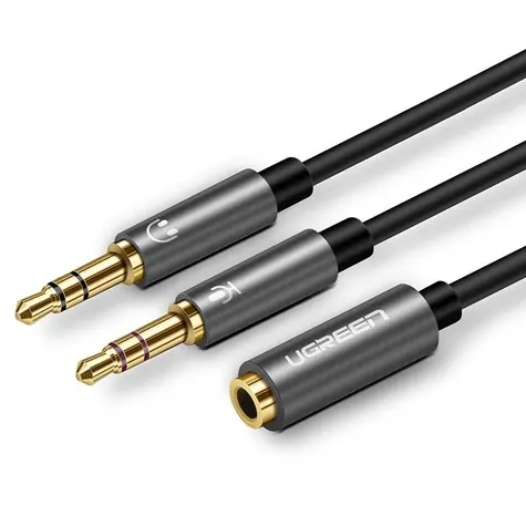 UGREEN AV140 Rozbočovač jack 3.5mm (F) - 2x jack 3.5mm (M) 28 cm