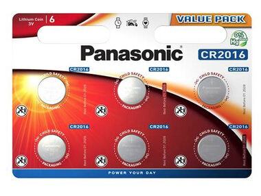 Panasonic Lithiová baterie CR2016 3V 6ks / blistr