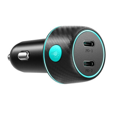 Joyroom CCN02 černá / Nabíječka do auta / 70W / 2x USB-C 
