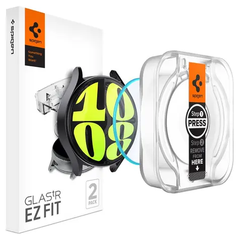 Spigen Glass tR EZ Fit 2 Pack ochranné sklo s aplikačním nástrojem pro Samsung Galaxy Watch 7 (40mm) / 2ks