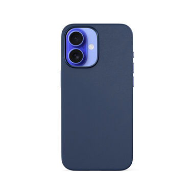 Epico Mag+ Leather ochranný kryt s MagSafe pro Apple iPhone 16 modrá