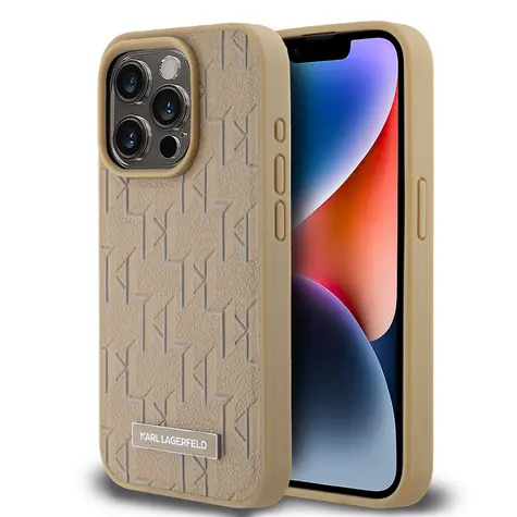 Karl Lagerfeld IML Choupette Head Metal Frame MagSafe Zadní Kryt pro Apple iPhone 14 Pro Max čirá
