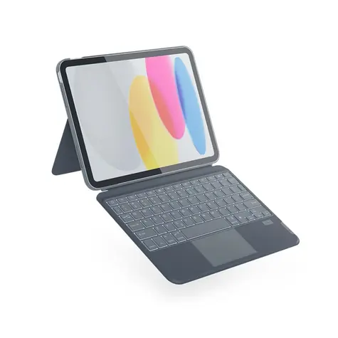 Epico Backlit Keyboard Case kryt s klávesnicí pro Apple iPad 10.9" (2022) - němčina šedá