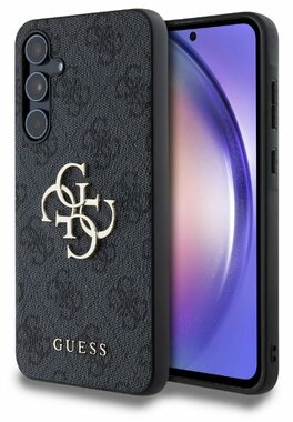 Guess PU 4G Metal Logo Zadní Kryt pro Samsung Galaxy A55 5G šedá