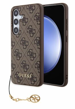 Guess 4G Charm Zadní Kryt pro Samsung Galaxy S24 hnědá