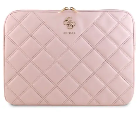 Guess PU Quilted 4G Metal Logo Obal na Notebook 13/14" růžová