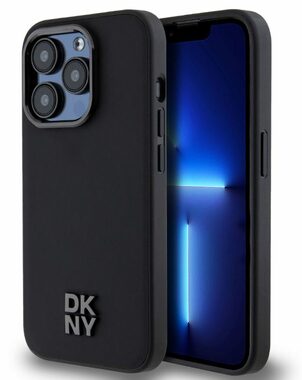 DKNY PU Leather Stack Logo Magsafe Zadní Kryt pro Apple iPhone 15 Pro Max černá