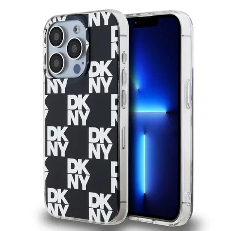 DKNY PC/TPU Checkered Pattern Zadní Kryt pro Apple iPhone 14 Pro Max černá