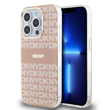 DKNY PC/TPU Repeat Pattern Tonal Stripe Magsafe Zadní Kryt pro Apple iPhone 13 Pro růžová