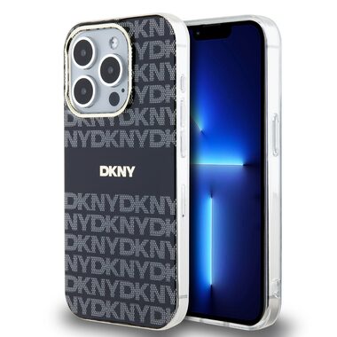 DKNY PC/TPU Repeat Pattern Tonal Stripe Magsafe Zadní Kryt pro Apple iPhone 13 Pro černá