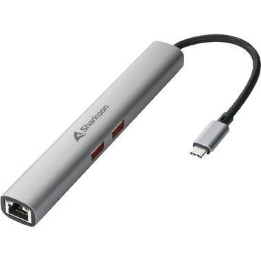 Sharkoon OfficePal Combo Adapter / dokovací adaptér / 1x HDMI 4K@60Hz / 2x USB-A / 2x USB-C / 1x RJ-45