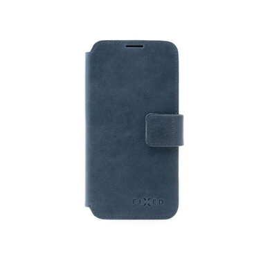 FIXED Kožené pouzdro typu kniha ProFit pro Apple iPhone 16 modré / doprodej