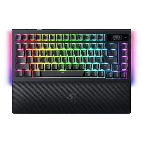 Razer BlackWidow V4 Pro 75% černá / bezdrátová herní klávesnice / mechanická / OLED displej / US