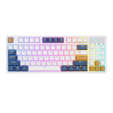 Royal Kludge RK89 RGB bílá / Bezdrátová klávesnice / mechanická / 2.4GHz & BT & USB / US Layout