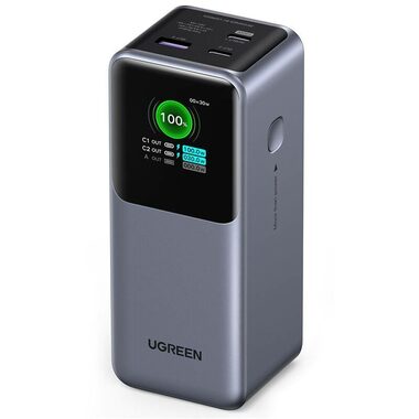 UGREEN Quick Charging 200W / Powerbanka / 25000 mAh / 200 W / 2x USB-C / 1x USB-A / TFT Displej 