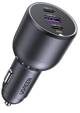 UGREEN 35025 130W 3-Port Fast Car Charger / Nabíječka do auta / 130 W / 2x USB-C / 1x USB-A 