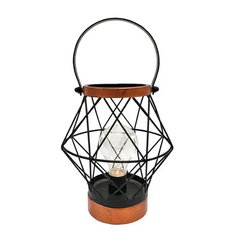 Solight WO3105 kovová lucerna se žárovkou s micro LED / 80lm / teplá bílá / 3xAA