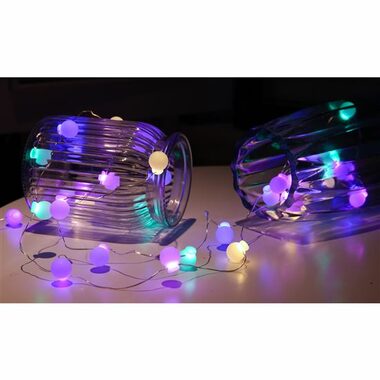 Solight 1V274 LED vánoční řetěz barevné koule / 40x LED / 2x AA / 4m