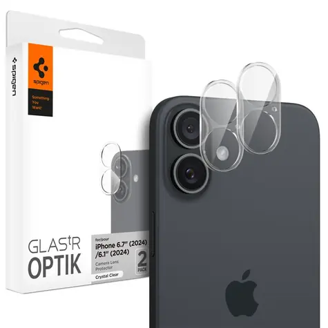 Spigen Glass tR Optik 2 Pack ochranné sklo na fotoaparát pro Apple iPhone 16/16 Plus / 2ks