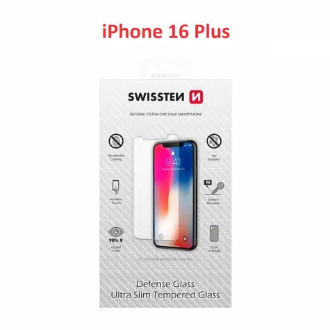 SWISSTEN Ochranné temperované sklo pro Apple iPhone 16 Plus