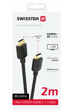 SWISSTEN Kabel HDMI 2.0 (M) - HDMI 2.0 (M) 5m černá / 18 Gbps / 4K / 60Hz / zlacené kontakty
