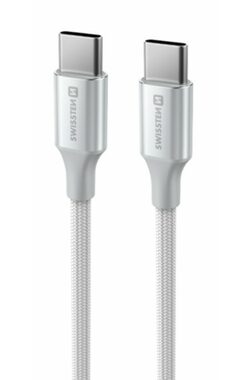 SWISSTEN TEXTILE II datový kabel USB-C - USB-C 1.5m bílá