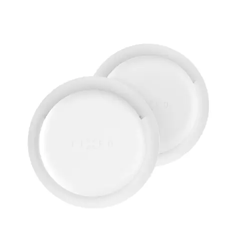 FIXED Silikonové nalepovací pouzdro Silky Sticker pro Apple AirTag double pack bílé