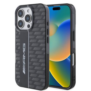 AMG Carbon Pattern Zadní Kryt pro Apple iPhone 16 Pro Max černá