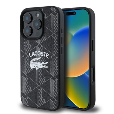 Lacoste Blend Monogram MagSafe Zadní Kryt pro Apple iPhone 16 Pro černá