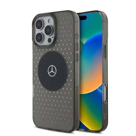 Mercedes PC/TPU Star Pattern MagSafe Zadní Kryt pro Apple iPhone 16 Pro černá