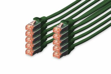 Digitus DK-1644-010-G-10 síťový kabel Cat6 S/FTP 1 m zelená 10 ks