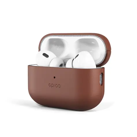 Epico Leather case Ochranné kožené pouzdro pro Apple Airpods Pro 2 hnědá