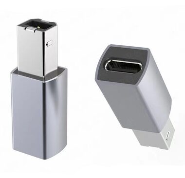 PremiumCord Aluminium adaptér USB C samice - USB2.0 B samec