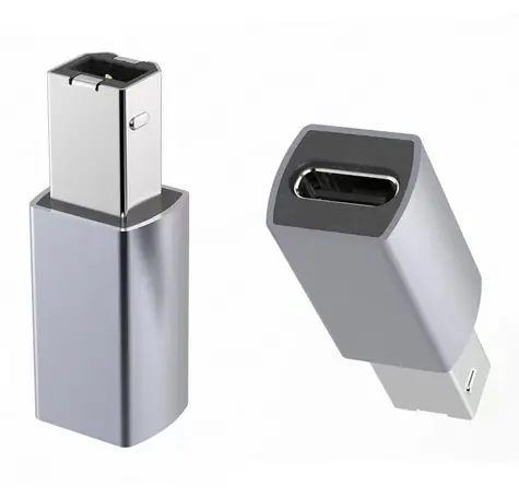 PremiumCord Aluminium adaptér USB C samice - USB2.0 B samec
