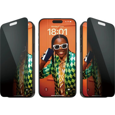 PanzerGlass Tvrzené sklo UWF Privacy s aplikátorem pro Apple iPhone 15 Pro Max černá